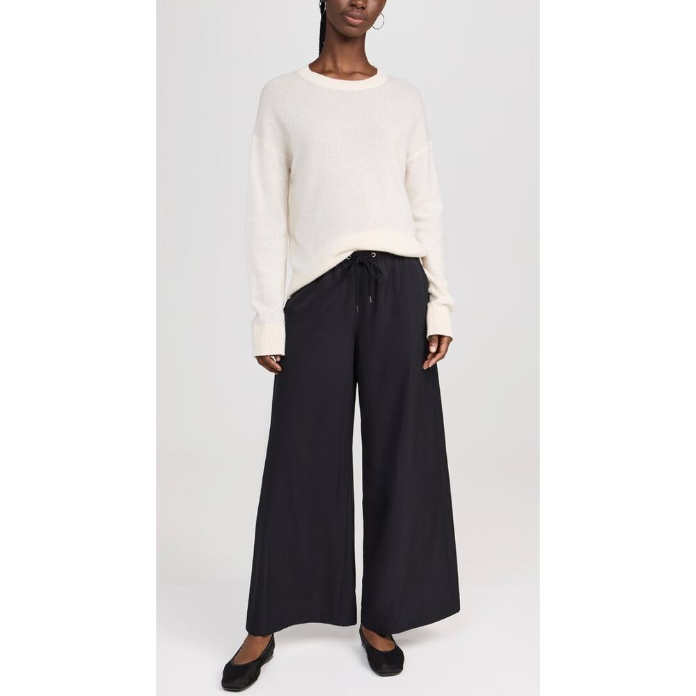 James Perse Pants 2 Medium Oversized Matte Poly Wide Leg Crop Minimalist Casual